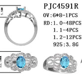 Sterling Silver Semi Mount Ring Setting Oval OV 8X6mm - Syzjewelry